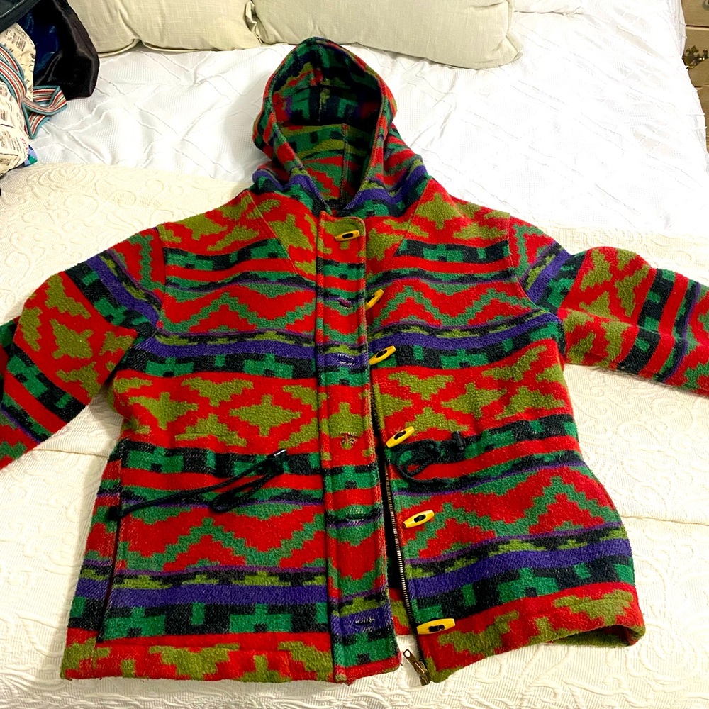 Vintage Wool Aztec Print Coat